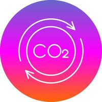 Carbon Cycle Line Gradient Circle Icon vector