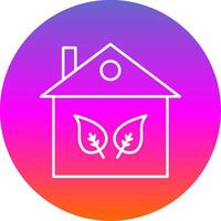 Eco Home Line Gradient Circle Icon vector