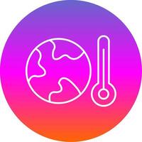 Global Warming Line Gradient Circle Icon vector