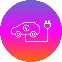 Electric Car Line Gradient Circle Icon vector