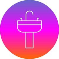 Sink Line Gradient Circle Icon vector