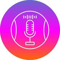 Voice Recorder Line Gradient Circle Icon vector