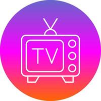 Tv Line Gradient Circle Icon vector