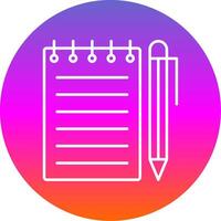 Notebook Line Gradient Circle Icon vector