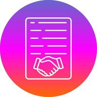 Handshake Line Gradient Circle Icon vector