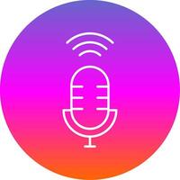 Voice Assistant Line Gradient Circle Icon vector