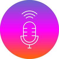 Voice Assistant Line Gradient Circle Icon vector