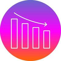 Reputation Loss Line Gradient Circle Icon vector