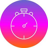 Stop Watch Line Gradient Circle Icon vector