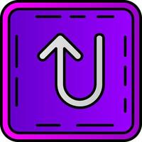 U turn Filled Gradient Icon vector