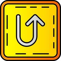 U turn Filled Gradient Icon vector
