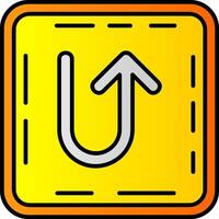 U turn Filled Gradient Icon vector