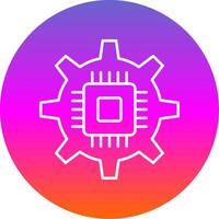 Circuit Line Gradient Circle Icon vector