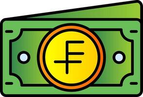 Swiss franc Filled Gradient Icon vector