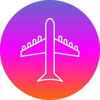 Airplane Line Gradient Circle Icon vector