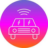Autonomous Car Line Gradient Circle Icon vector