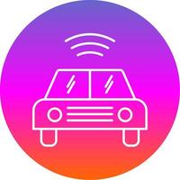 Autonomous Car Line Gradient Circle Icon vector