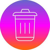 Dustbin Line Gradient Circle Icon vector