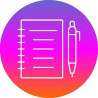 Notebook Line Gradient Circle Icon vector