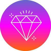 Diamond Line Gradient Circle Icon vector