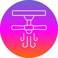 Ceiling Fan Line Gradient Circle Icon vector