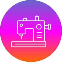 Sewing Machine Line Gradient Circle Icon vector