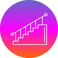 Stair Line Gradient Circle Icon vector
