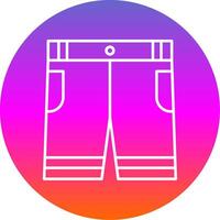 pantalones cortos línea degradado circulo icono vector