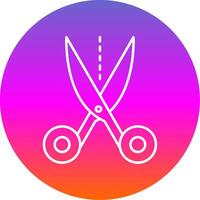 Scissors Line Gradient Circle Icon vector
