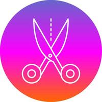 Scissors Line Gradient Circle Icon vector