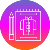Cloth Sketch Line Gradient Circle Icon vector