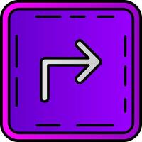 Turn Filled Gradient Icon vector