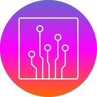 Circuit Line Gradient Circle Icon vector