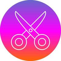 Scissors Line Gradient Circle Icon vector