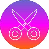 Scissors Line Gradient Circle Icon vector