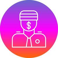 Bribe Line Gradient Circle Icon vector