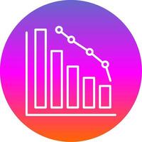 Decrease Line Gradient Circle Icon vector