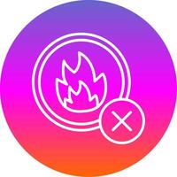 No Fire Line Gradient Circle Icon vector