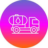 Tank Truck Line Gradient Circle Icon vector