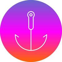Grappling Hook Line Gradient Circle Icon vector