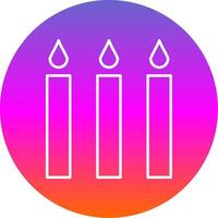 Candle Line Gradient Circle Icon vector