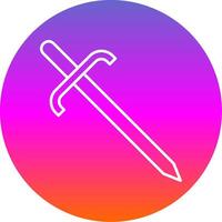 Cutlass Line Gradient Circle Icon vector