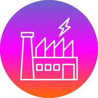 Power Plant Line Gradient Circle Icon vector