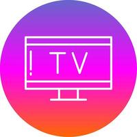 Tv Line Gradient Circle Icon vector