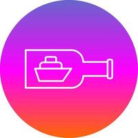 Ship In A Bottle Line Gradient Circle Icon vector