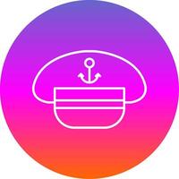 Captain Hat Line Gradient Circle Icon vector