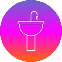 Sink Line Gradient Circle Icon vector