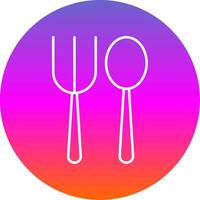 Fork Spoon Line Gradient Circle Icon vector