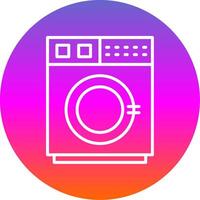 Washing Machine Line Gradient Circle Icon vector