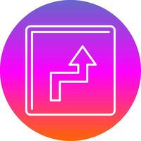 Zigzag Arrow Line Gradient Circle Icon vector